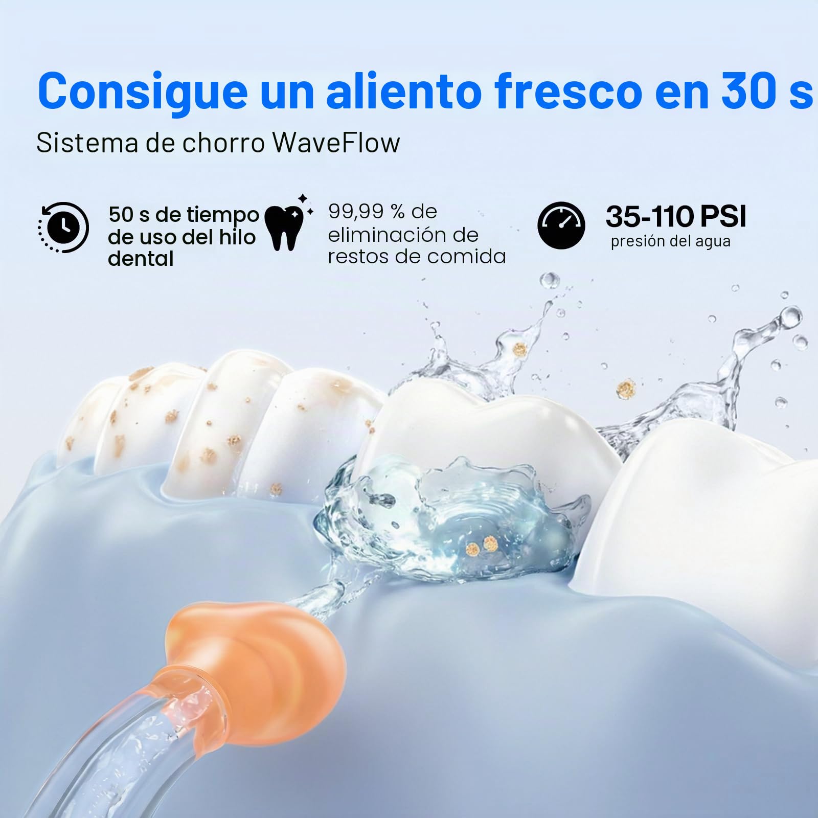 usmile Irrigador bucal portátil C10 – 95 días batería, 4 modos, depósito 180 ml, IPX7 resistente al agua