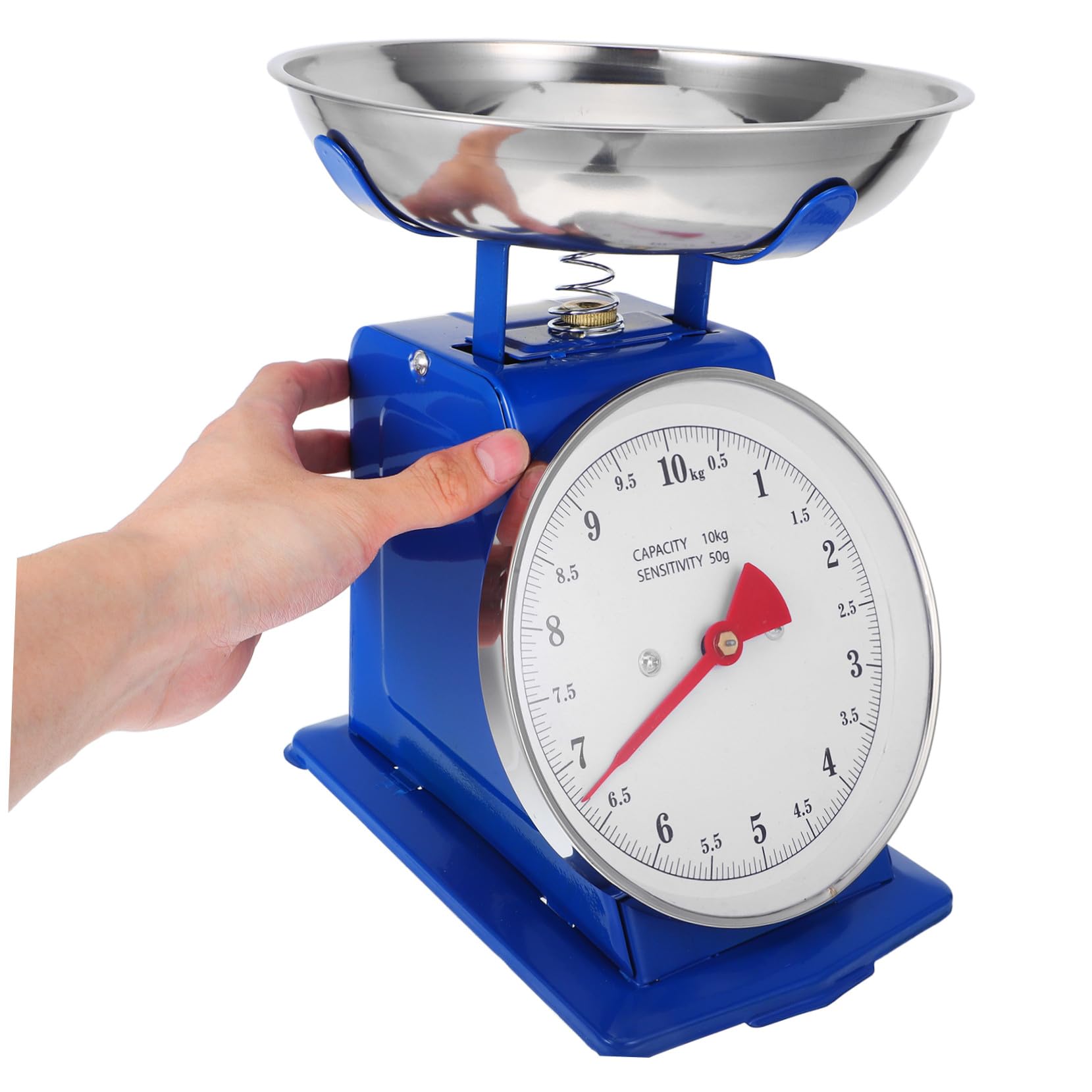 Báscula de Cocina Mecánica Acero Inoxidable con Bandeja Extraíble Medidor Preciso para Ingredientes Líquidos y Frutas Diseño Vintage Clásico sin Baterías para Hornear y Preparar