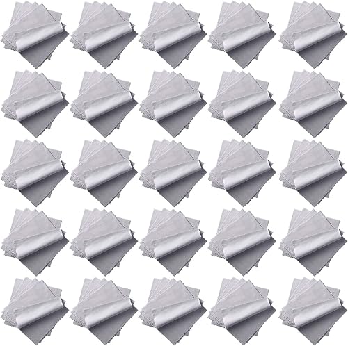 Miniatura 5 de Tyenaza Paño de lentes gris claro, 100 piezas de tela gris claro para lentes de textura cepillada, gamuza de microfibra suave, paño de limpieza