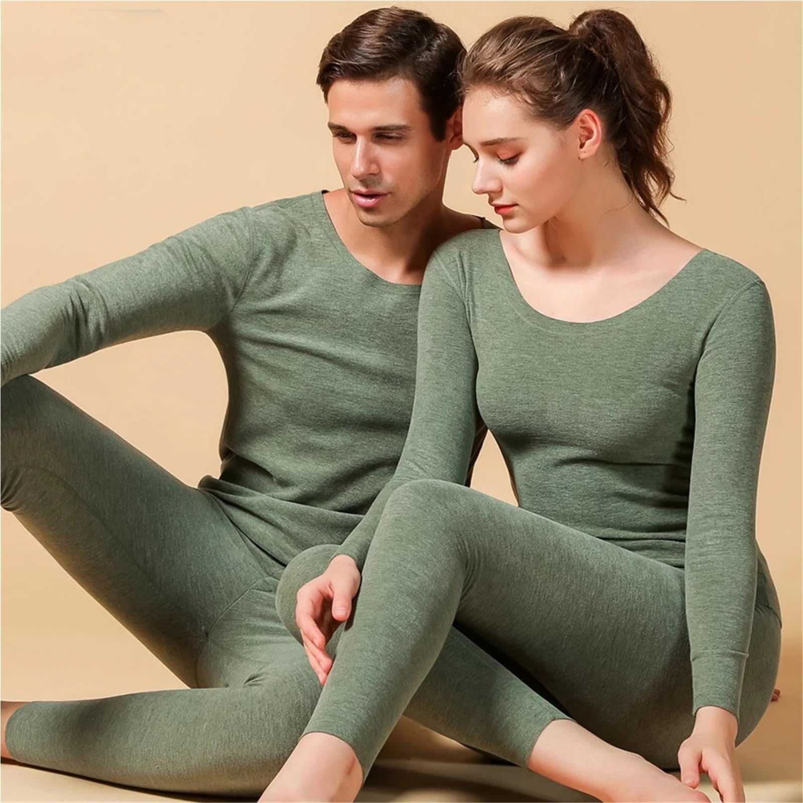 Ropa Interior térmica de Lana for Mujer, Calzoncillos Largos cálidos, Conjunto térmico sin Costuras, Ropa Invierno for para Esquí,Moto
