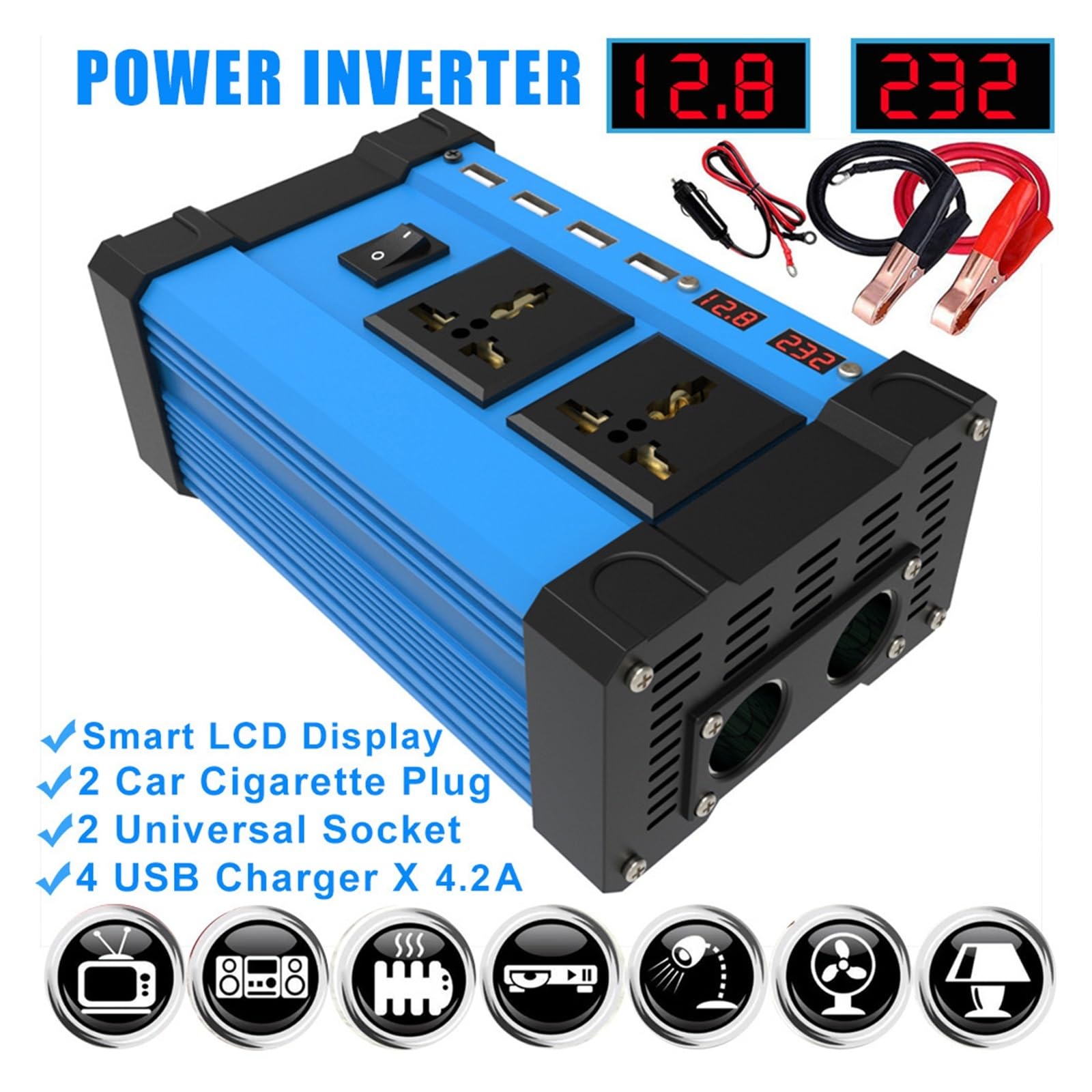 Microinversor Solar Inversor Solar 300W / 500W Micro Inversor CC A CA con Convertidor De Onda De Corrección MPPT Inversor Automático(No Built in mppt,300W)