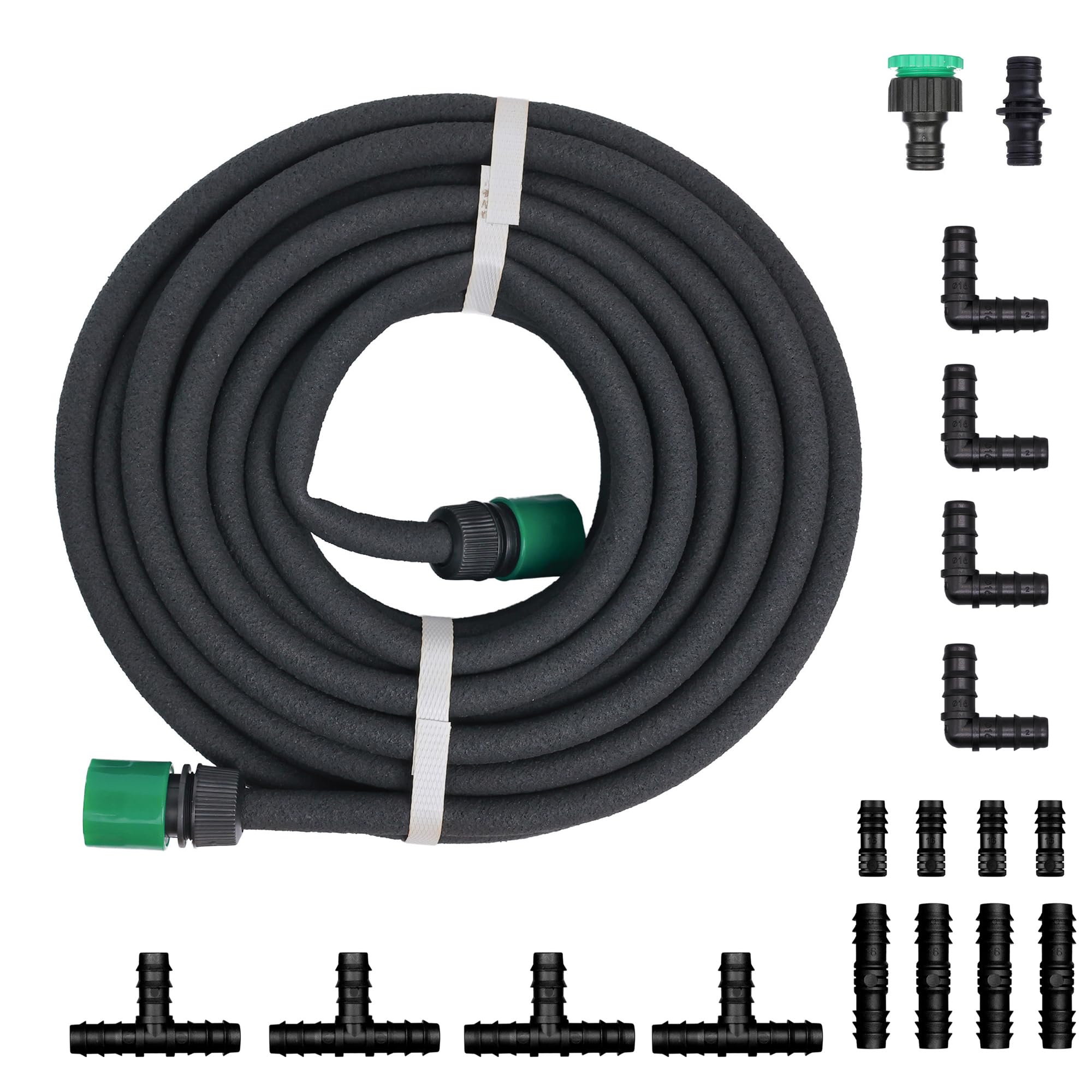 Tropfschlauch-Set, 1,27 cm Tropfschlauch-Set, poröses Tropfrohr mit Anschluss, undichtes Gartenschlauchrohr für Bewässerung Bewässerung Rasenbewässerung (15 m)
