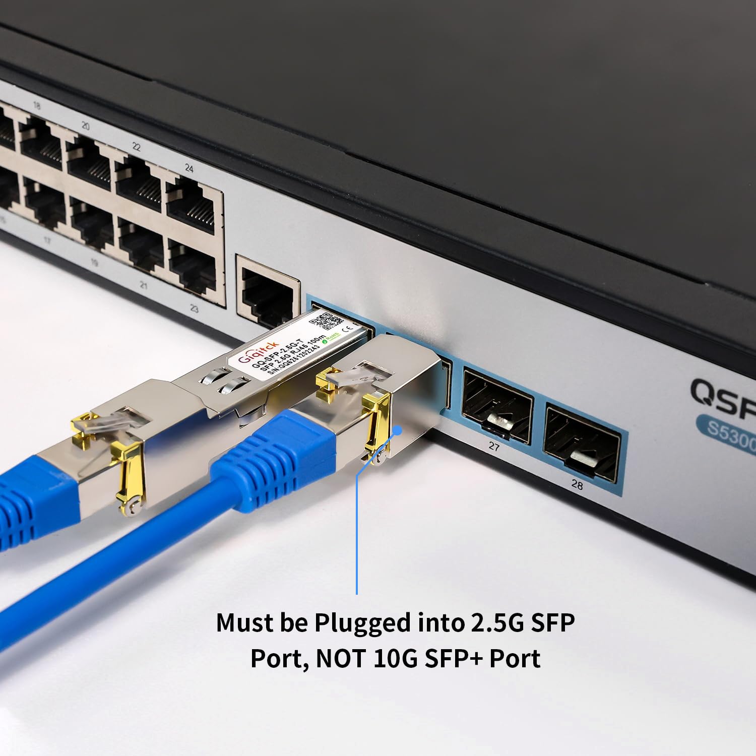 2.5GBASE-T SFP RJ45 Modulo 2.5G SFP Ricetrasmettitore Mini-GBIC Compatibile per Cisco SFP-2.5G-T, Ubiquiti, MikroTik, TP-Link fino a 100m