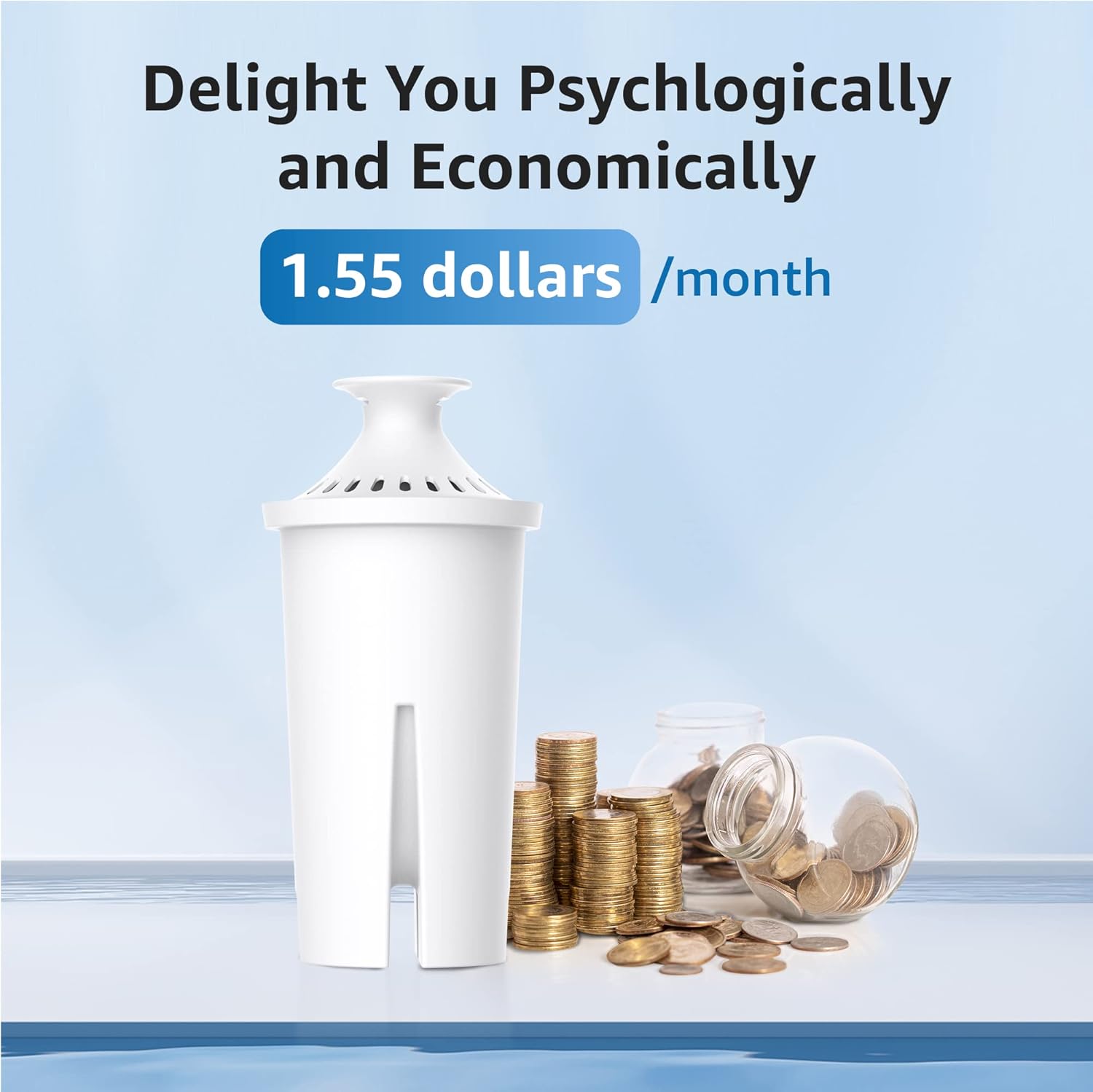 AQUA CREST Replacement for Brita® Water Filter, Pitchers and Dispensers and AQUA CREST Inline Water Filter for Refrigerator-bundle