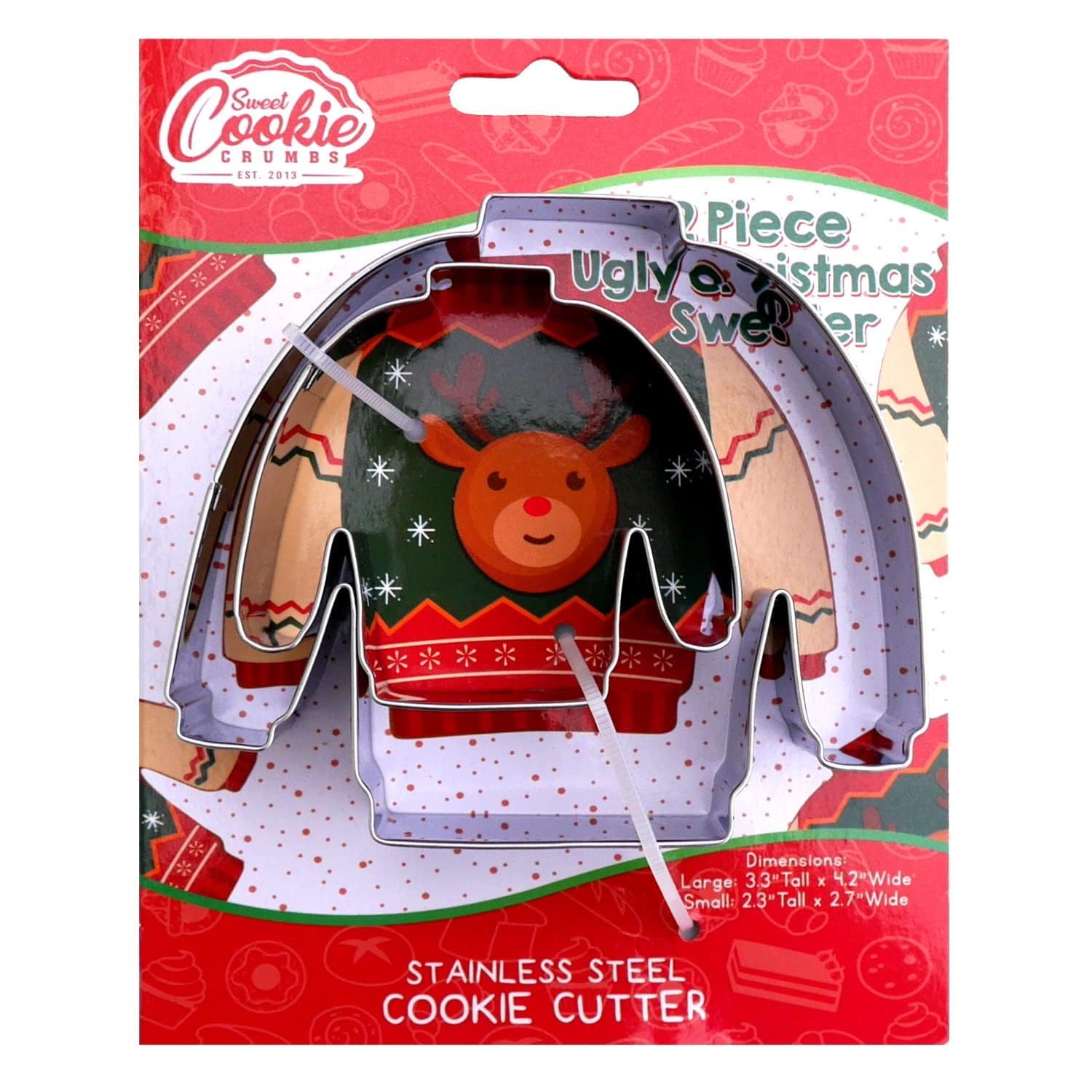 UGly - Juego de cortador de galletas (2 piezas, acero inoxidable)