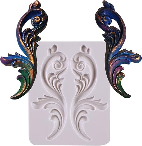 Molde barroco para fondant, molde de silicona para decoración de pasteles de chocolate, para cumpleaños, boda, decoración de cupcakes, arcilla de