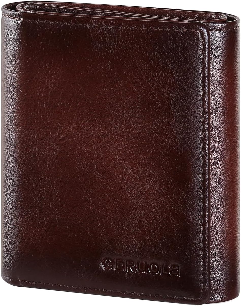 Trifold Wallets for Men Genuine Leather Large Capacity RFID Blocking, Includes Id Window and Credit Card Holder,Mens Wallets Leather (Coffee) - Image 8
