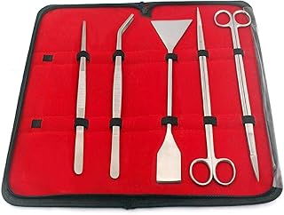 AAProTools 5pcs Long Aquarium Aquascaping Kit,stainless Steel Tank Aquatic Plant Tongs Scissors Tweezers Spatula Tools For Fish Tank Plants With Case