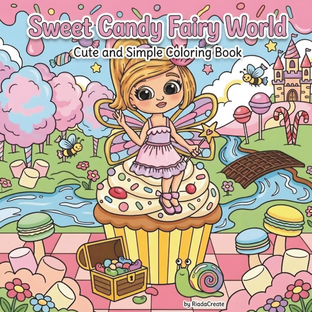 Sweet Candy Fairy World: Cute and simple coloring book