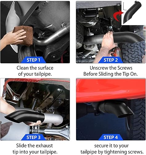 Miniatura 5 de AUTOSAVER88 Punta de escape de 5 pulgadas, entrada de 5 pulgadas, salida de 5 pulgadas, punta de tubo de escape abatible de acero inoxidable de 15