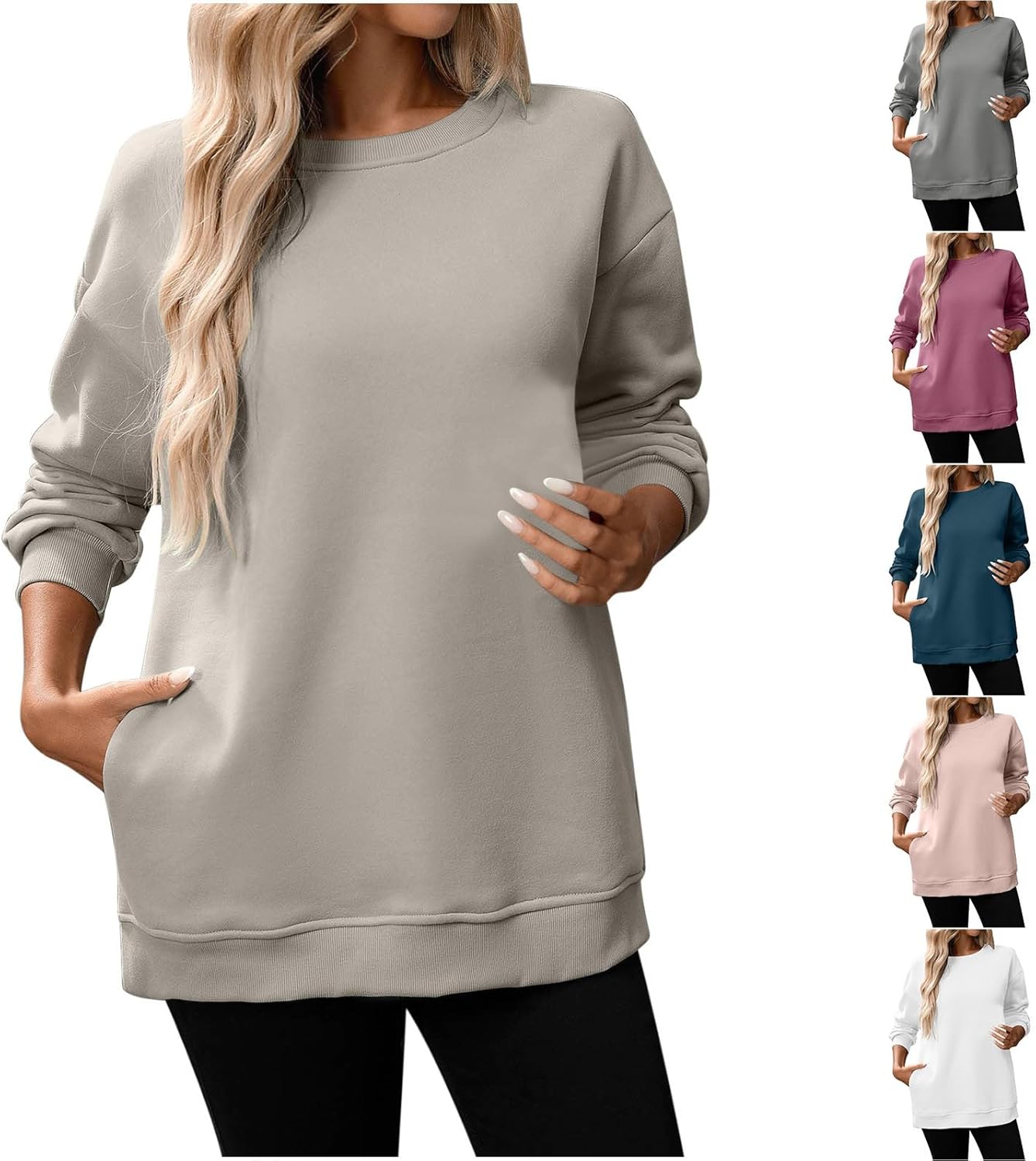 Oversized Sweatshirts for Women Trendy Fleece Crewneck Sweatshirt Casual Loose Pullover Tops Comfy Fall Outfits 2025