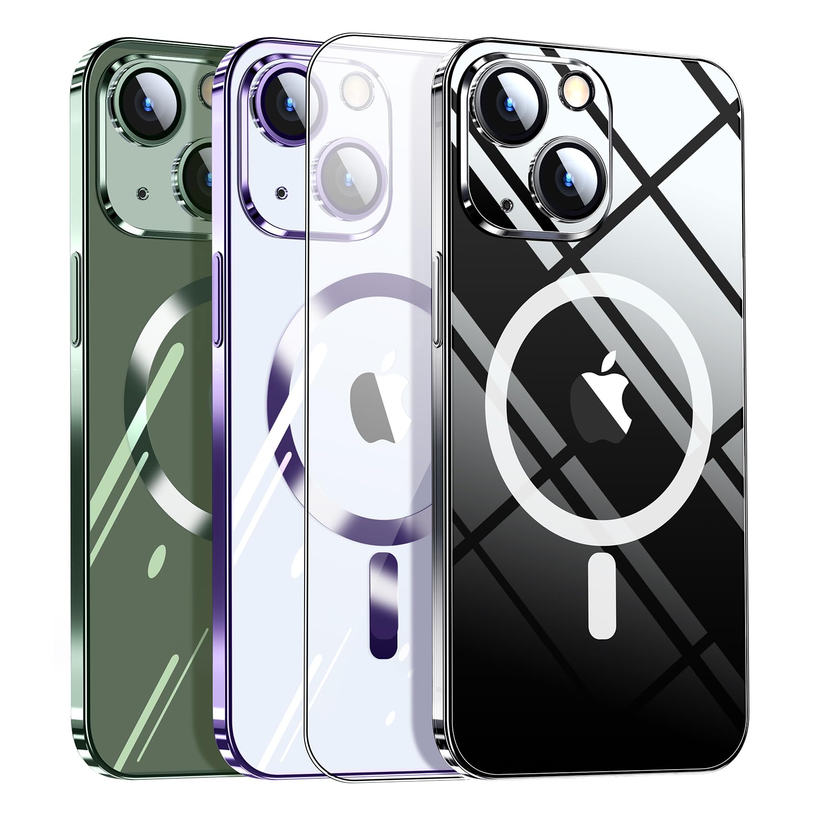 Dataroad Magnetic Green Titanium For IPhone 15 Case,Full Camera Cover