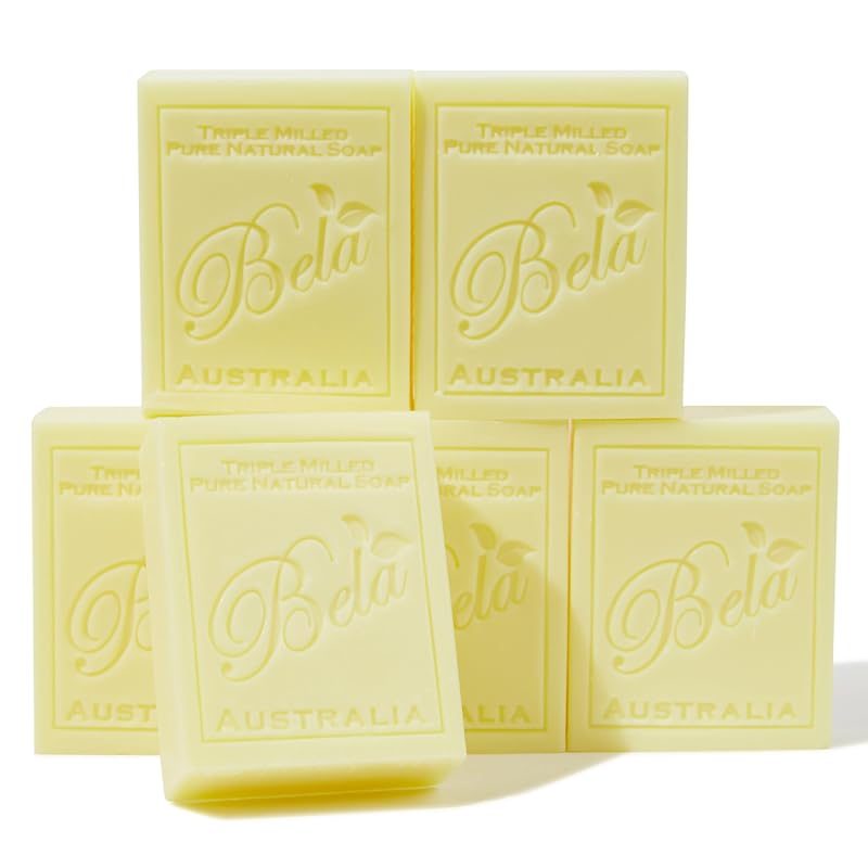 Sabonete em barra BELA Pure Natural Soap com fragrância de madressilva, 3,3 oz, pacote com 6