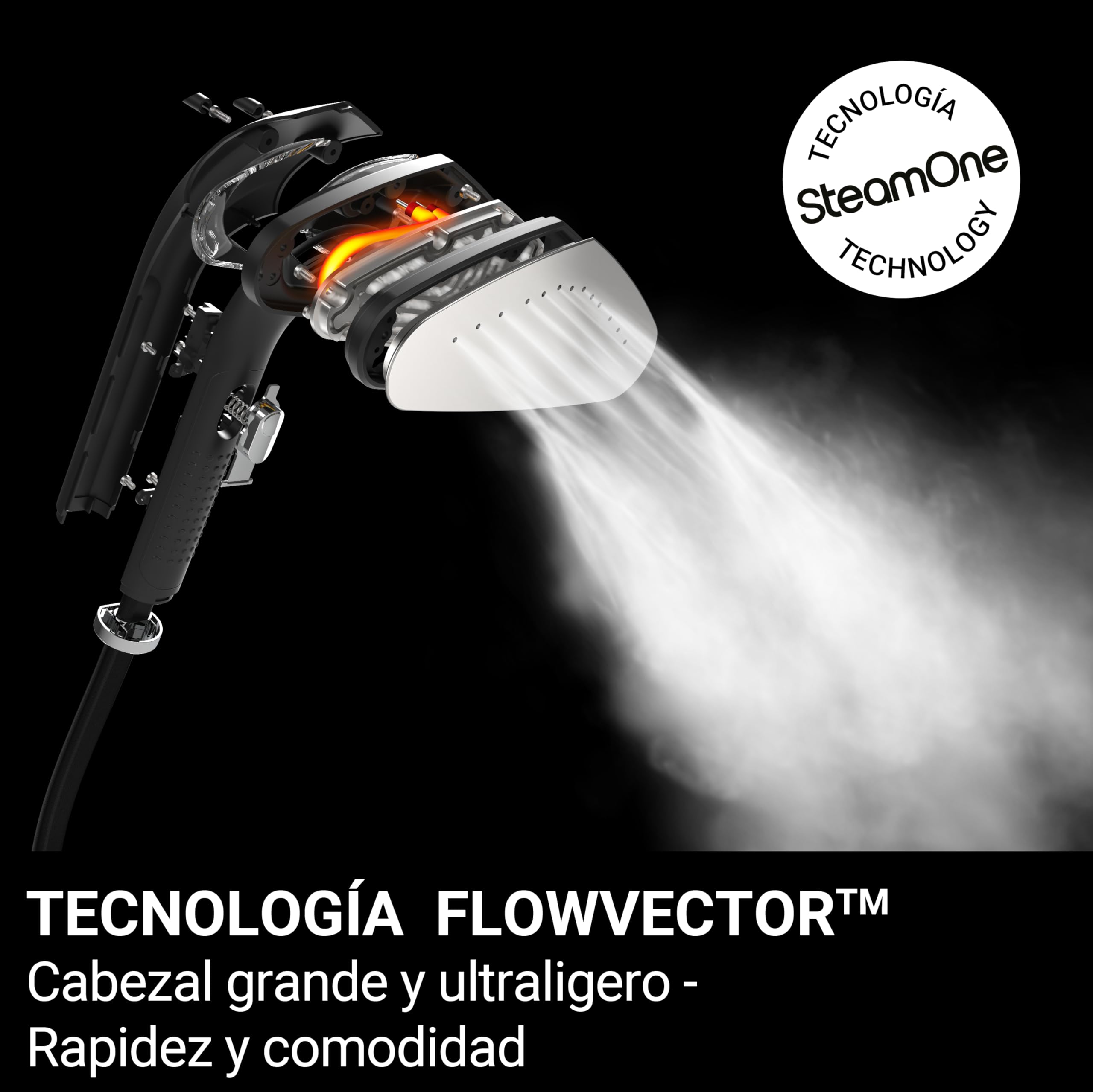 STEAMONE - Plancha de vapor profesional 2900 W, 125 g/min, 10 bares - Vertical y horizontal, Autonomía de 90 min (2500 ml) - Elimina el 99,99% de las impurezas - Lista en 120 s - SteamCube