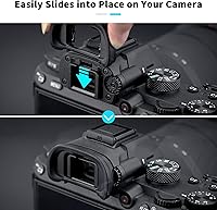 Vista 5 de JJC Visor ocular para cámara Sony A7 III A7 II A7 A7R IV A7R III A7S II A7S II A7S A99 II A9 A58, repuesto de silicona suave para Sony FDA-EP18