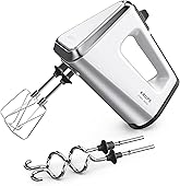 Krups GN9101 3 Mix 9000 Handmixer | 750 Watt | leistungsstark | Geschwindigkeitsregler | Turbomodus | Pulsfunktion | ergonomischer Griff | langes Kabel | inkl. Schneebesen und Knethaken | Weiß/Silber