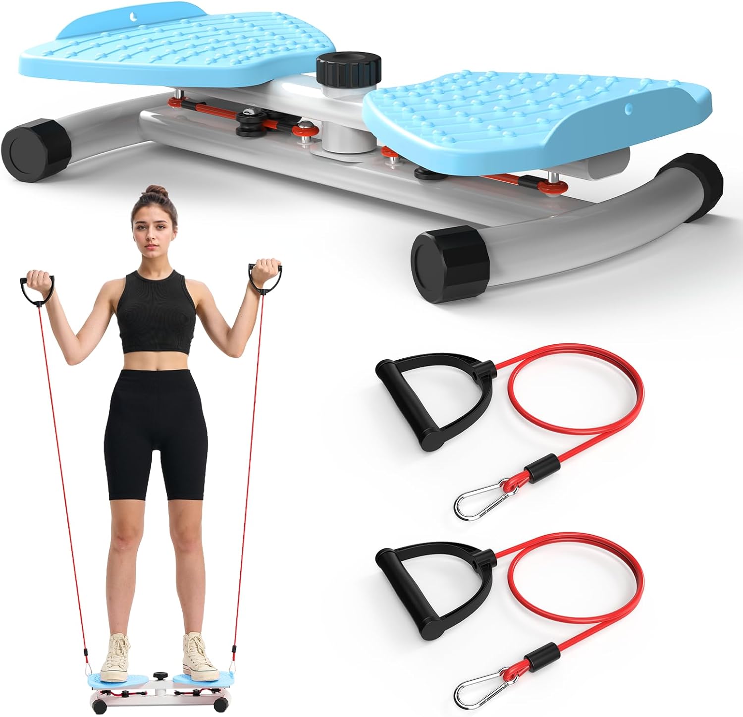 HOTSWEAT Waist Twister, Exercise Twist Boards Twisting Waist Machine for Women Belly Fat, Noiseless Ab Twister Machine with Resistance Bands, Waist Sculptor for Home Gym