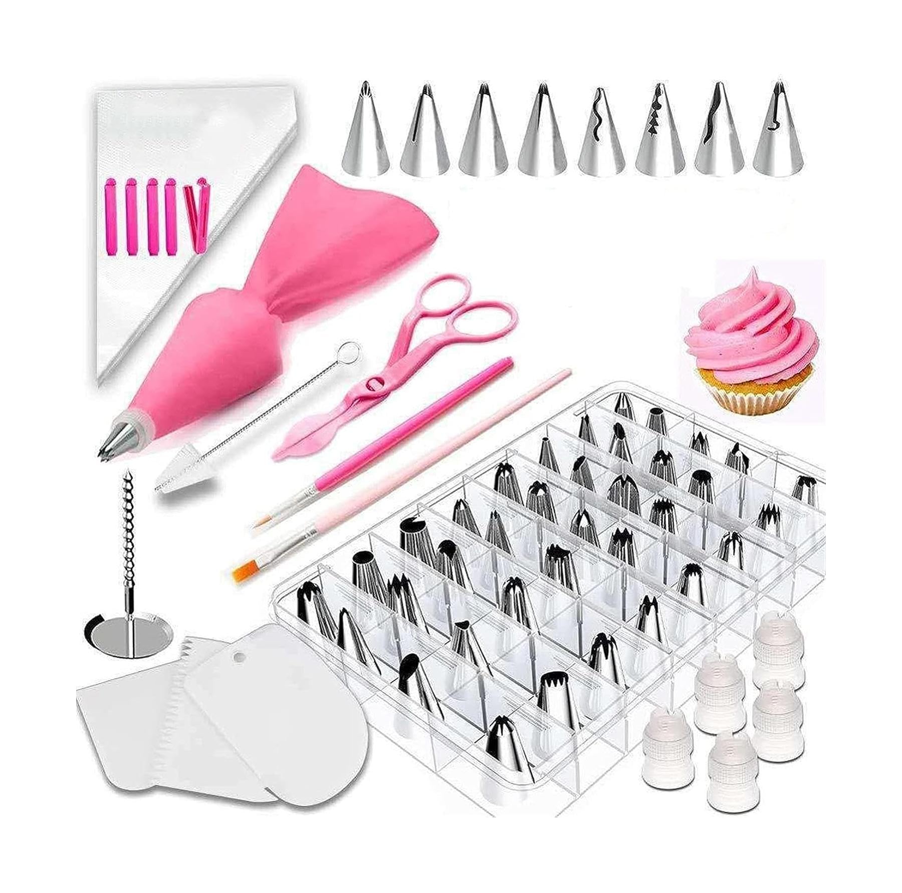 Juego de 83 boquillas para Decorar Pasteles, Incluye boquillas giratorias, Utensilios para repostería y decoración con Manga pastelera.