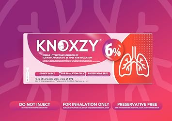 KNOXZY Hypertonic Saline Inhalation Solution 6%. Inhalation Solution for Adults & Children. Box Contains 60 Single dose vials of 4ml.