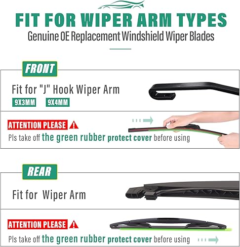 Vista 117 de 26" 20" 16" Windshield Wiper Blades Replacement for Dodge Grand Caravan 2008-2020 / Chrysler Town & Country 2008-2016 Premium All Weather Front Rear