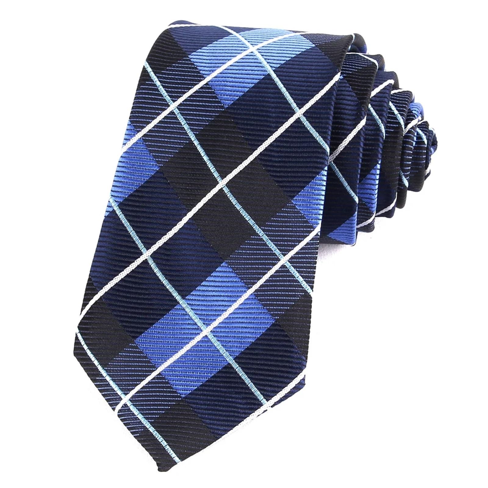 ROEUIPG Jacquard Plaid Tie For Men Women Polyester Striped Neck Tie for Wedding Business Adult Suits Skinny Ties Slim Men Necktie For Wedding Formal Business(LD63703)