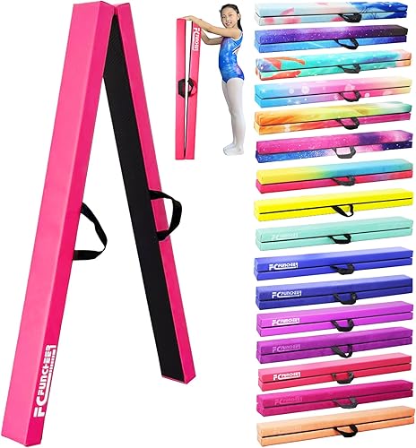 Miniatura 55 de Viga de equilibrio plegable, viga de suelo para gimnasia, equipo de gimnasia para niños, base de madera, fondo antideslizante y bolsa de transporte