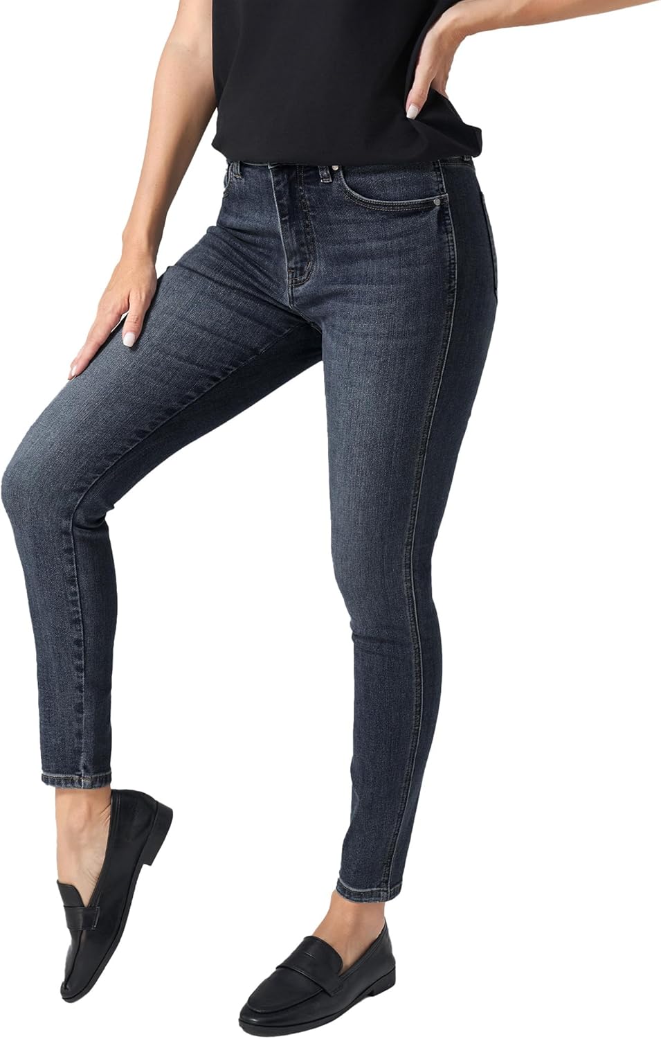 Ultra Stretch Butt Lifting High-Waisted Skinny Jeans for Women, Soft Denim Jeggings with Pockets