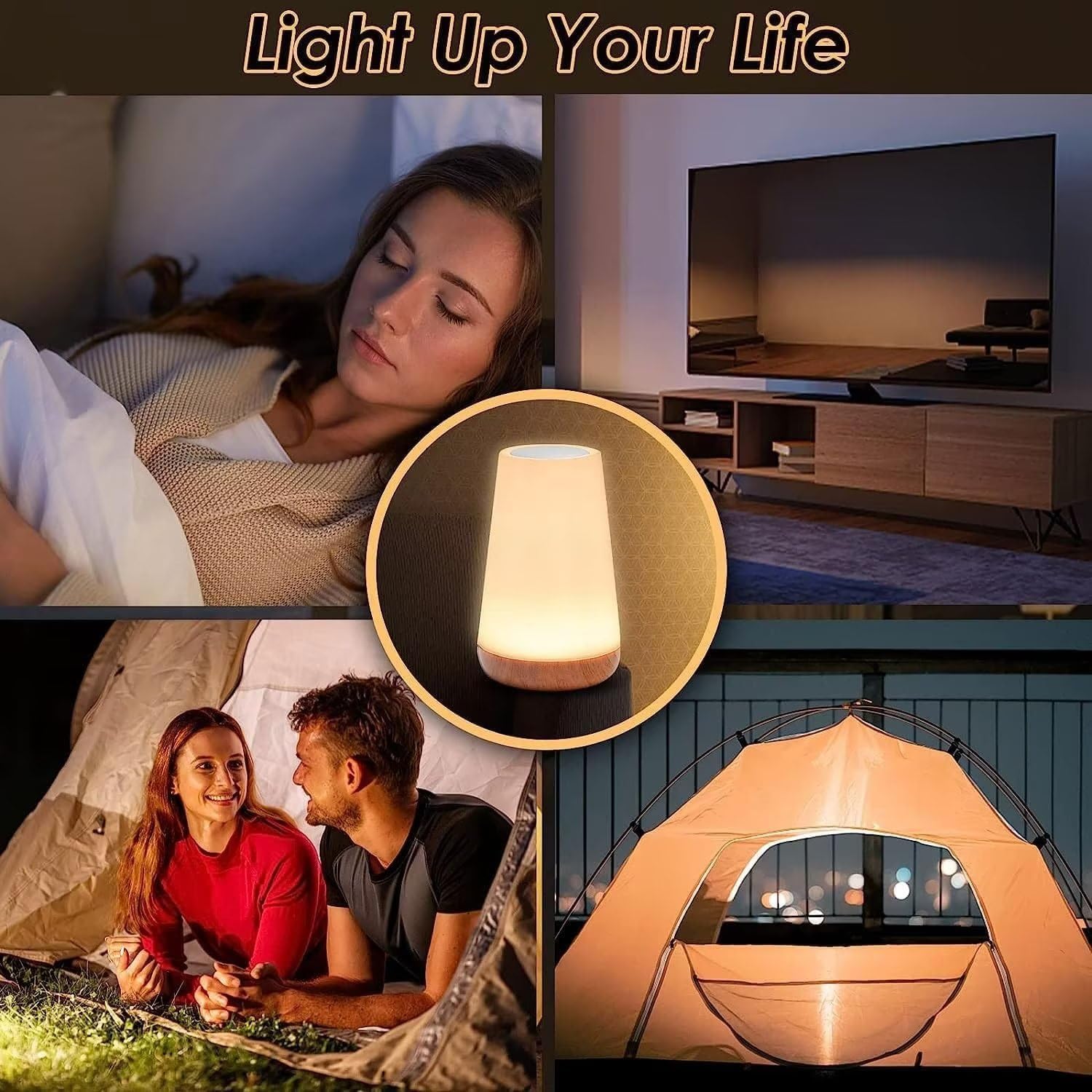 Luce Notturna, Lampada da Comodino Touch A LED, Luce Dimmerabile con Telecomando con Cambio Colore RGB, Ricaricabile Tramite USB, Lampada Portatile per Neonati, Bambini, Camera da Letto, So