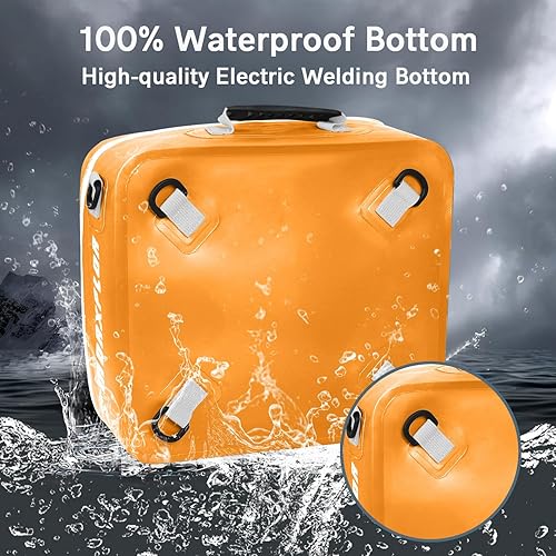 Miniatura 17 de Bolsa térmica impermeable de PVC para paddleboard, 12 latas, enfriador aislado suave para paddleboard, camping, kayak Azul oscuro