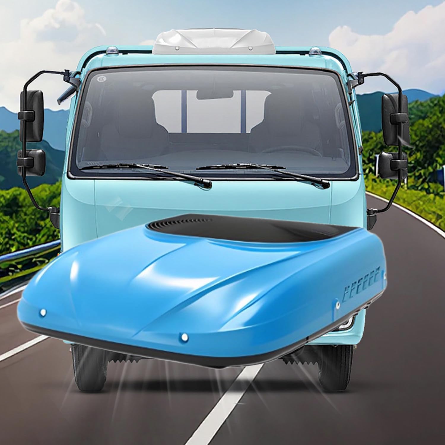 Klimatyzator dachowy 12 V 24 V Truck RV – wydajna cicha jednostka chłodząca 1800-2000 W, rozmiar instalacji od 25 x 35 cm do 38 x 42 cm do kamperów, ciężarówek, furgonetów, kamperów i traktorów