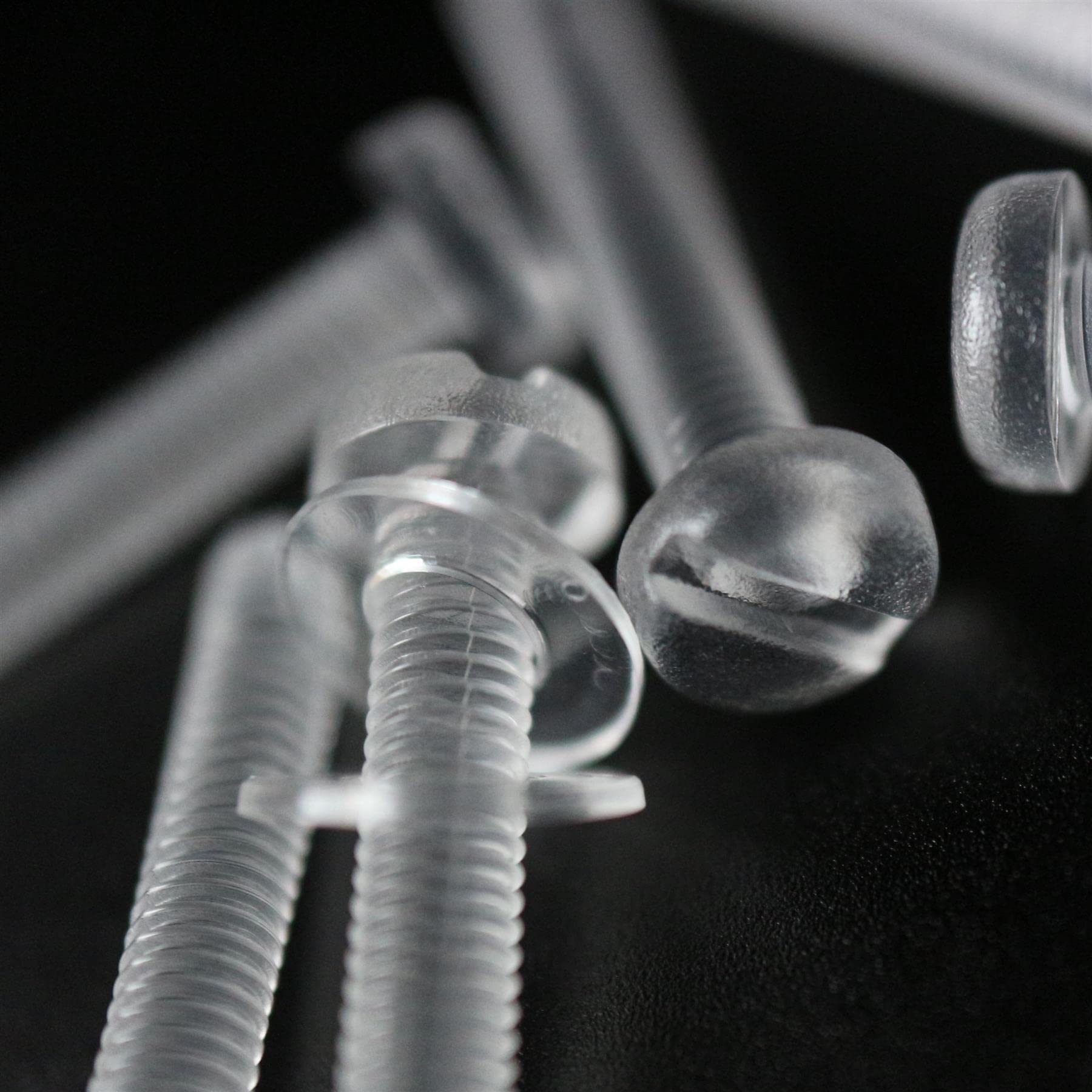50x Transparent Clear M3 x 20mm Slotted Head Bolts, Nuts, Washers -Acrylic Plastic Screws - Image 3