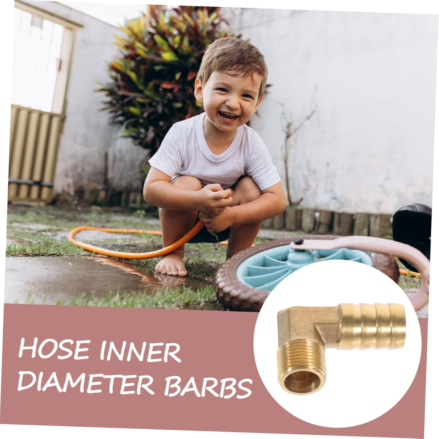 GLEAVI 90° Copper Elbow Hose Connector 5/8 Barb to 3/8 NPT Adapter Sturdy Plumbing Fitting for Air and Water Hoses