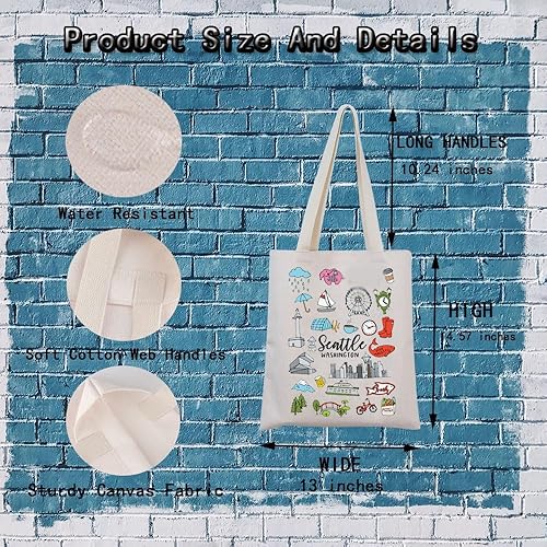 Miniatura 2 de Regalo de Seattle Washington City para mudarse a Seattles, regalos de viaje de Seattle Washington, Bolso Seattle, Grande