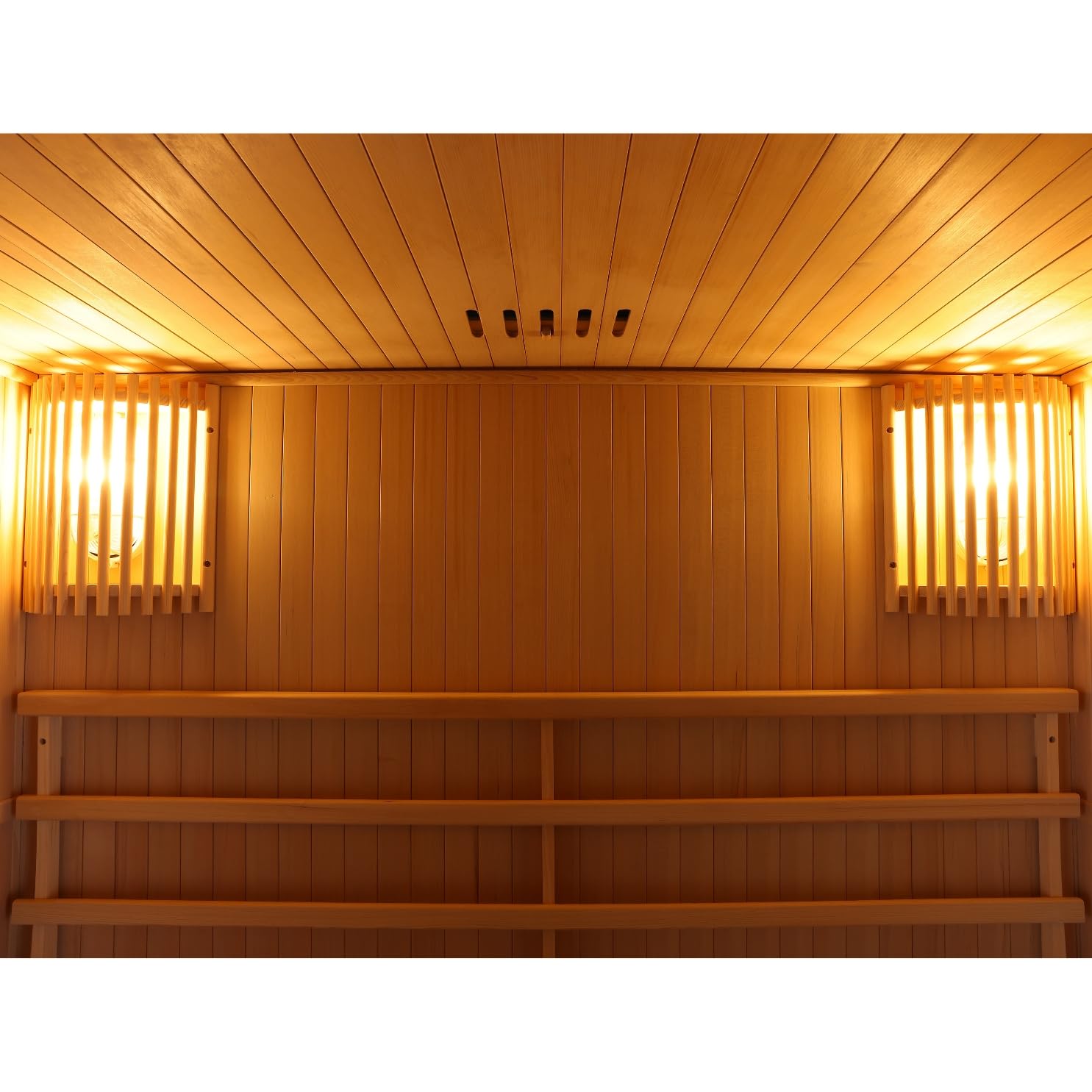 Riga Sauna finlandais pour 3 personnes avec pierres de sauna, verre de sécurité, seau avec créateur, thermomètre et sablier, dimensions : 150 x 120 x 190 cm