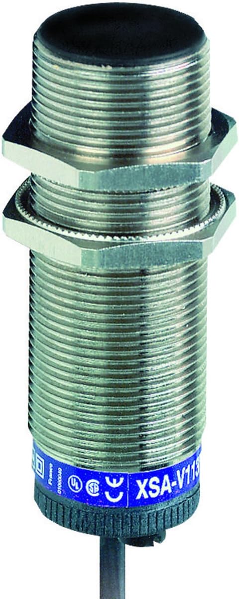 Telemecanique Sensors XSAV12801 Inductive Proximity Sensor, 9s Startup Delay, 120-3000 Pulses Per Minute, Flush-Mount Brass Body, 2-Wire AC/DC Wiring