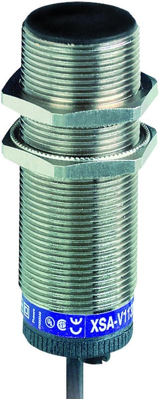 Telemecanique Sensors XSAV12801 Inductive Proximity Sensor, 9s Startup Delay, 120-3000 Pulses Per Minute, Flush-Mount Brass Body, 2-Wire AC/DC Wiring