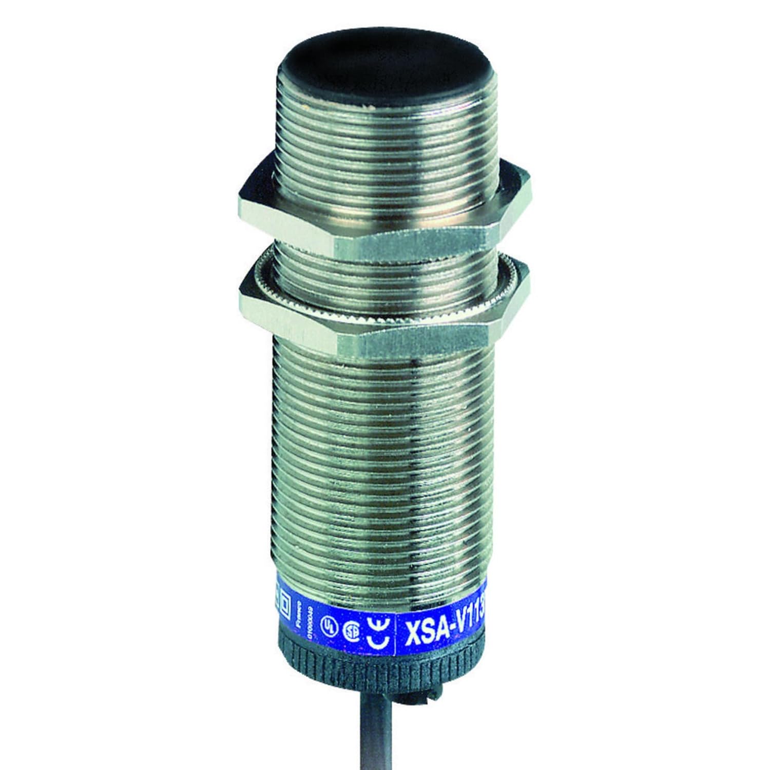 Telemecanique Sensors XSAV12801 Inductive Proximity Sensor, 9s Startup Delay, 120-3000 Pulses Per Minute, Flush-Mount Brass Body, 2-Wire AC/DC Wiring