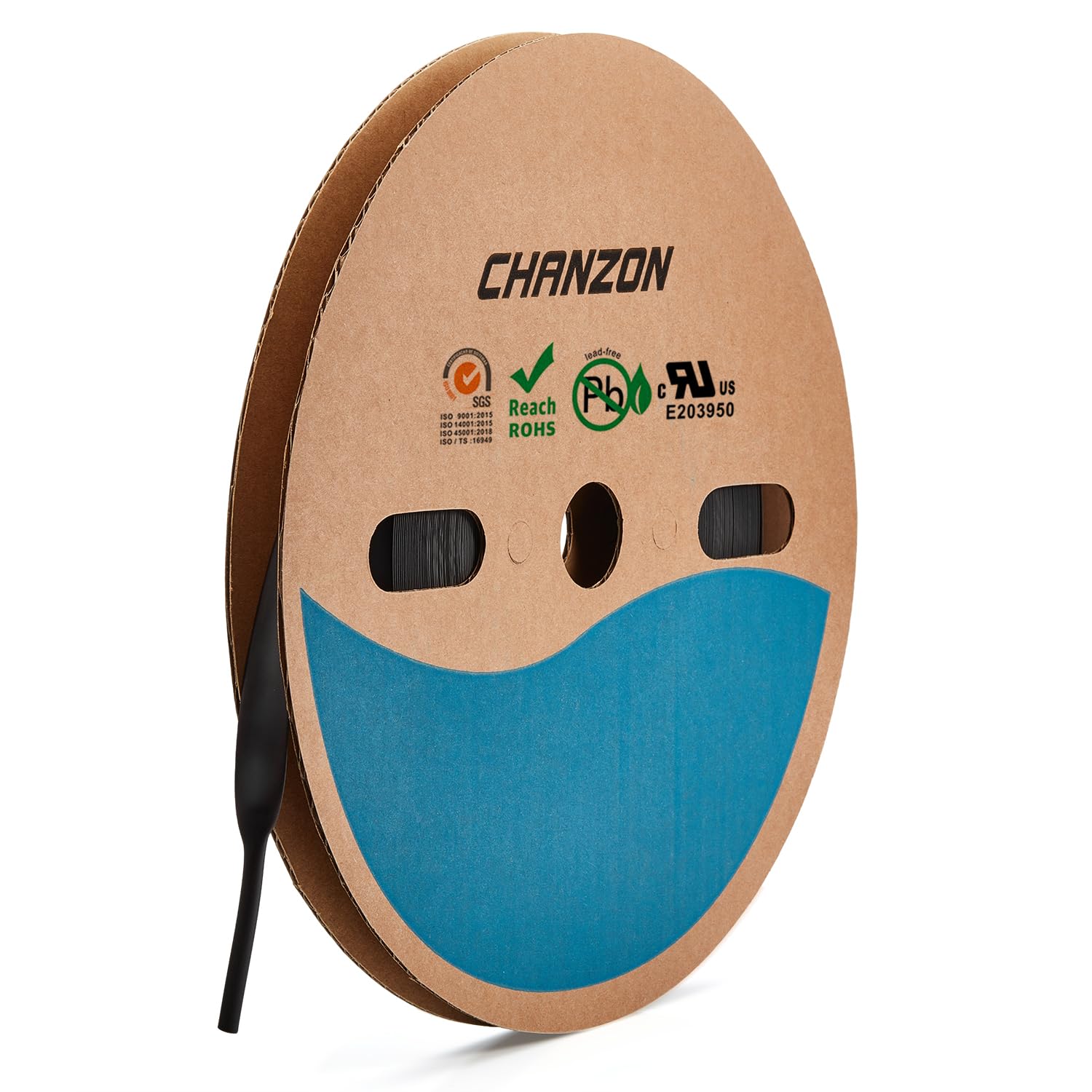 Chanzon 2:1 Ratio - 80Ft Roll - 5/16" (8mm) Heat Shrink Tubing 2:1(25M Total Length) Black Polyolefin Sleeving Wrap Shrinking 2 to 1 1pcs