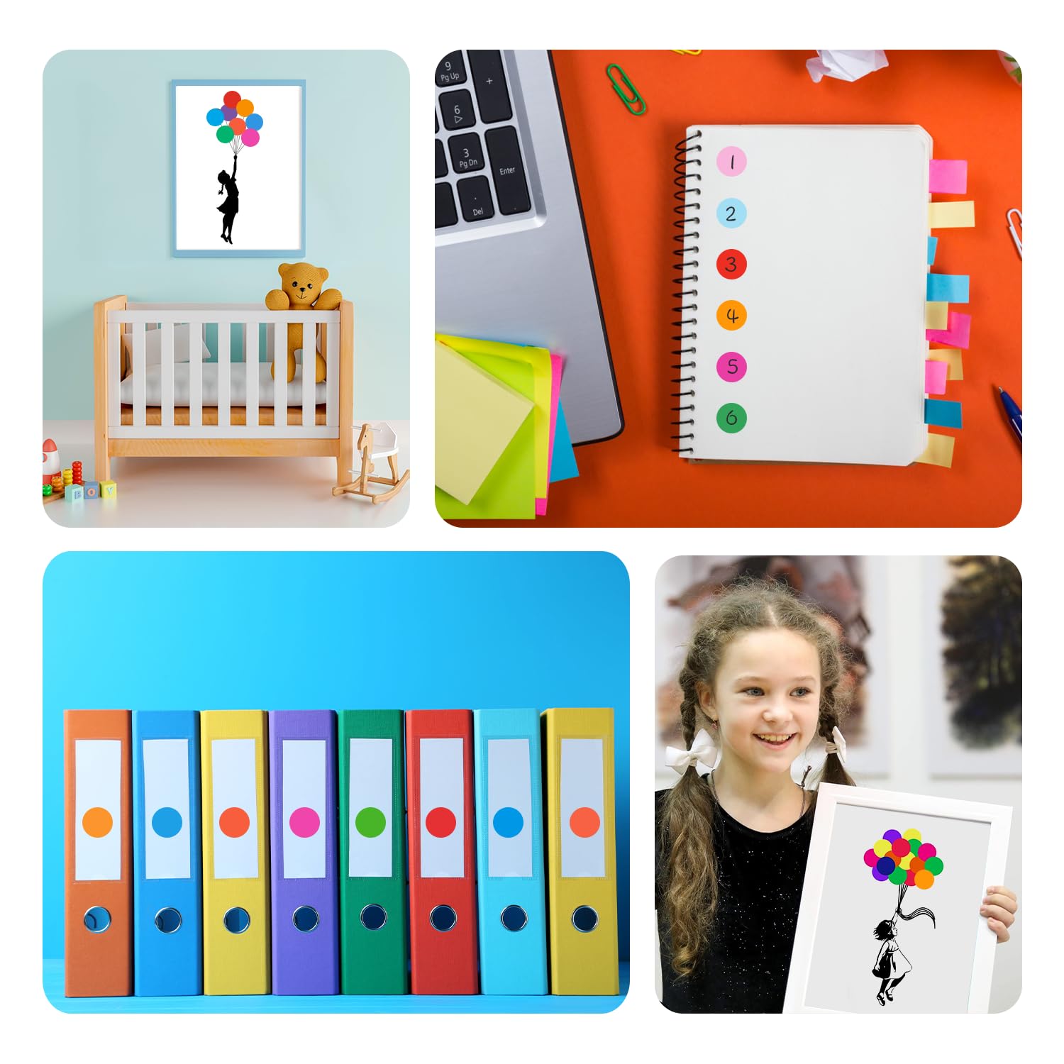 4000 Stück Klebepunkte Bunt 40 Blatt 10 Farben Selbstklebende Runde Sticker 10 mm Runde Klebepunkte Aufkleber Bunte Punkte für Büro Schule Kinder Freizeitaktivitäten