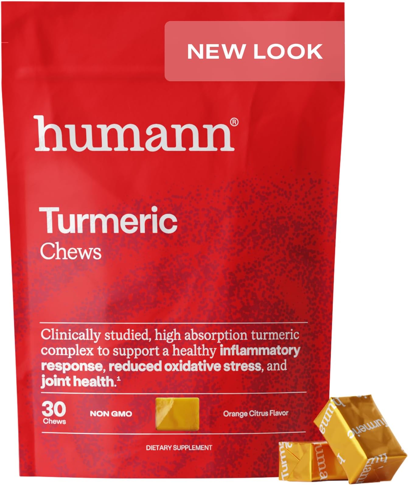 Humann Turmeric Chews Supplement – Clinically Studied High Absorption Curcumin Complex - Orange Citrus Flavor – from SuperBeets Makers – Joint Health – 30 Count