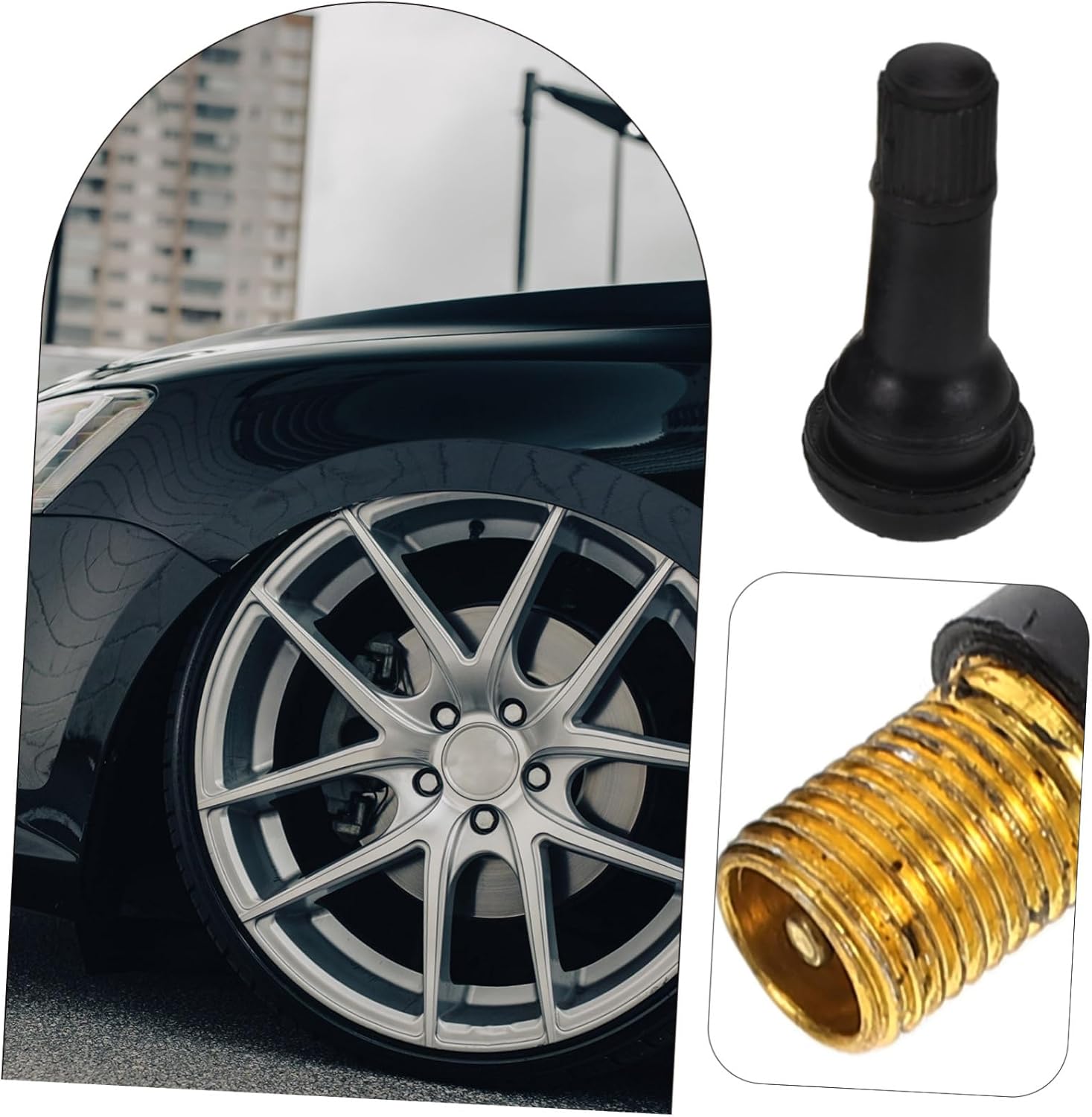 Hemobllo 100pcs Rubber Tire Valve Stems Snap Valves for Tubeless Tire Applications Easy Installation High-Pressure Performance for Cars Trucks Rvs and More