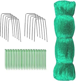 4 * 10m Garden Netting, Jsdoin Pond Net for Vegetable Plant Protection Mesh Netting, Pea Fruit Netting with Cable Ties and U-Shaped Garden Pegs