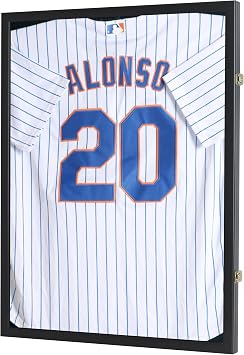 Pro Collector's Jersey Display Case Frame 98% UV Protection for Baseball Basketball Football Soccer Hockey Sport T-Shirt Uniform Black Finish Wall Frame