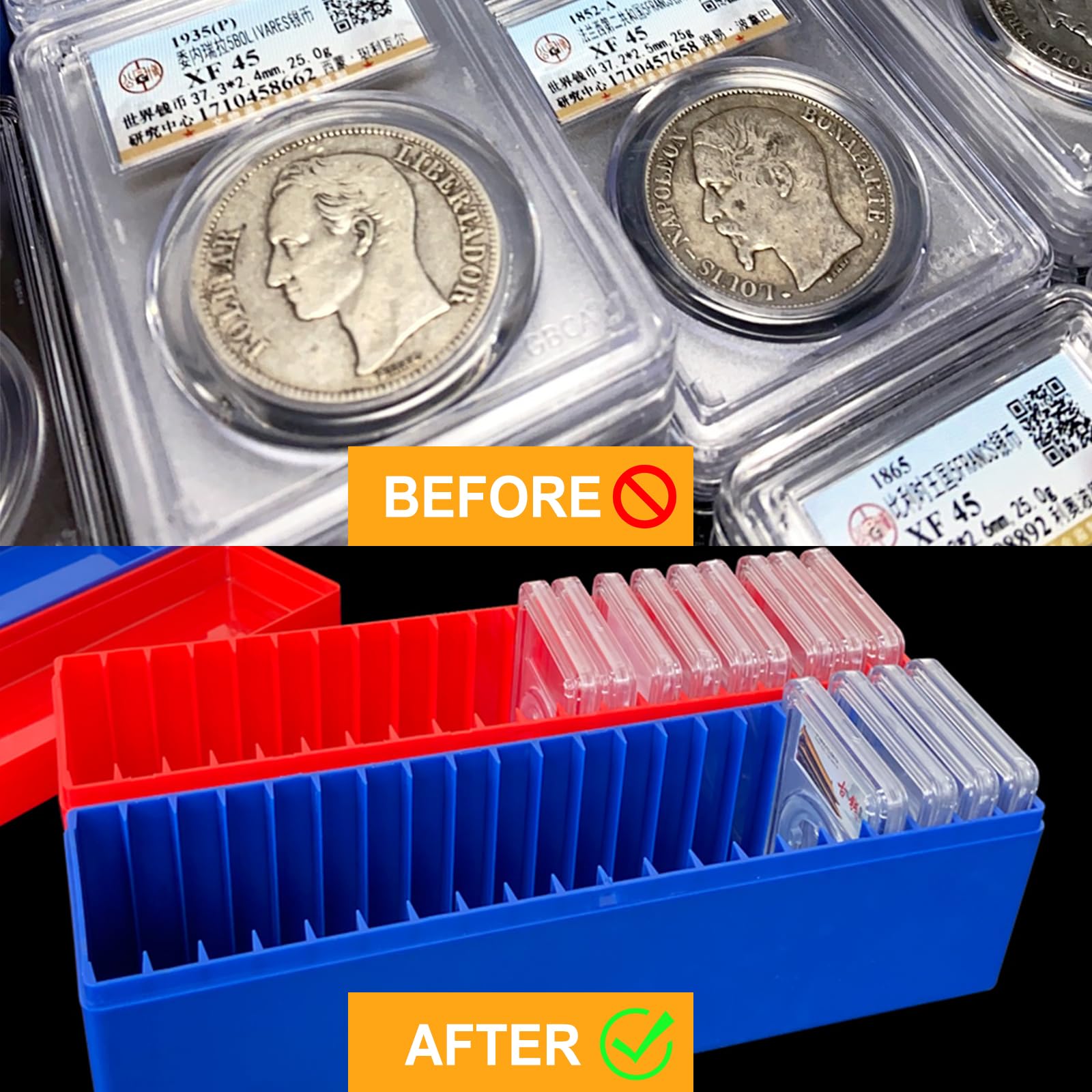 Oasisgalore Coin Slab Storage Box, Plastic Holder for 20 PCGS/PCCB Slabs, crypto  coins display,Blue : Buy Online at Best Price in KSA - Souq is now  Amazon.sa: Office Products