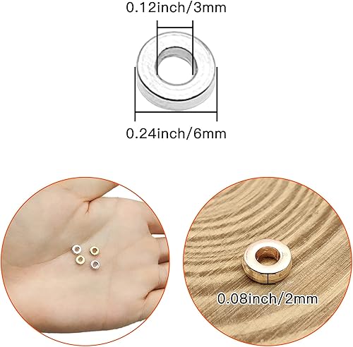 Miniatura 5 de 1000 cuentas espaciadoras redondas planas para manualidades, cuentas espaciadoras de disco doradas y plateadas, cuentas sueltas para hacer joyas,