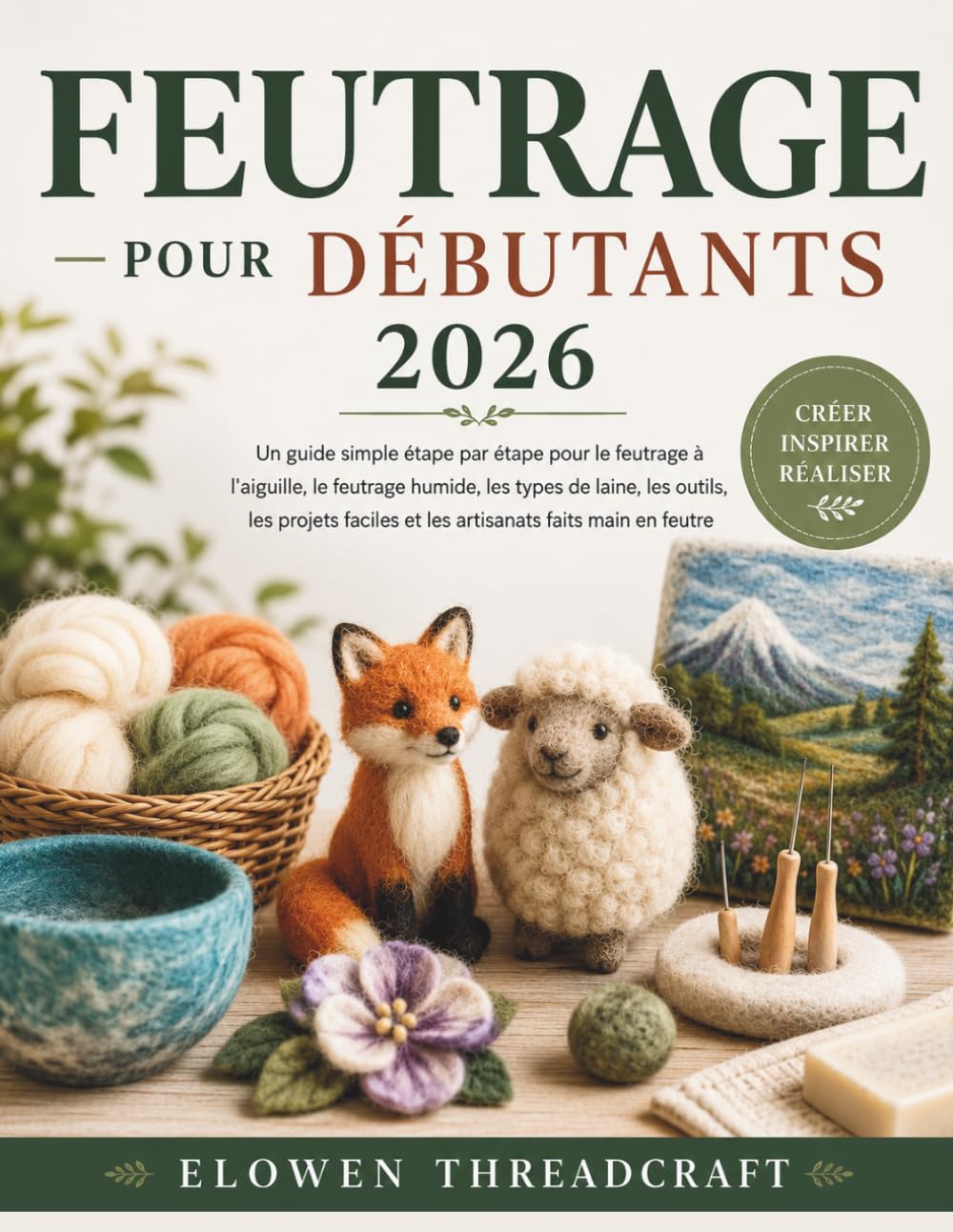 FEUTRAGE POUR DÉBUTANTS 2026: Un guide simple étape par étape pour le feutrage à l'aiguille, le feutrage humide, les types de laine, les outils, les ... et les artisanats faits main en feutre