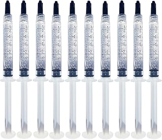 Bright White Smile 35% 10 Pack Teeth Whitening Gel Refills Bleaching Gel, No Sensitive Teeth Whitener, Great for Sensitive Tooth Whitening, Works with Teeth Whitening LED Light and Trays (10 X 3ML)