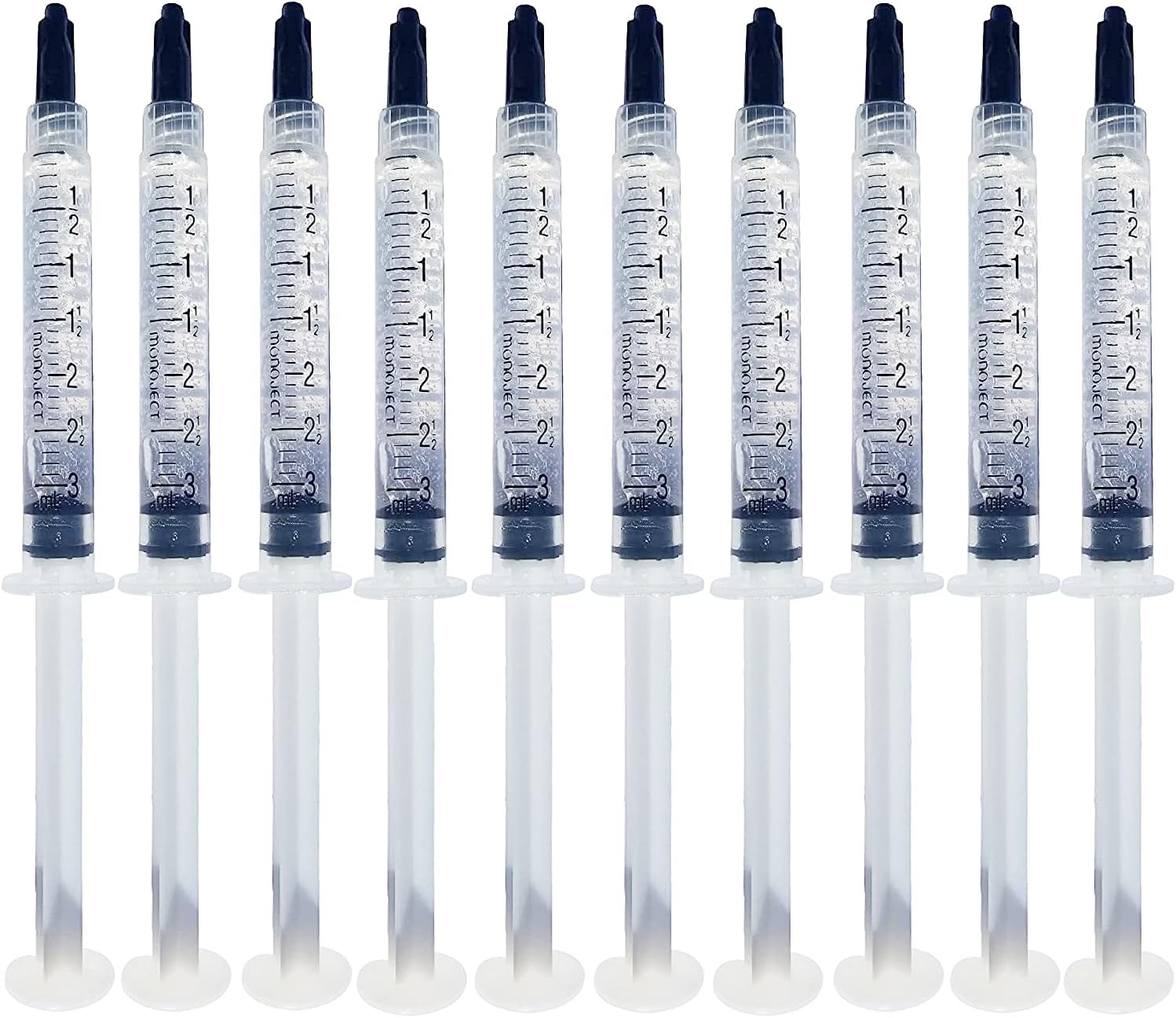 Bright White Smile 35% 10 Pack Teeth Whitening Gel Refills Bleaching Gel, No Sensitive Teeth Whitener, Great for Sensitive Tooth Whitening, Works with Teeth Whitening LED Light and Trays (10 X 3ML)