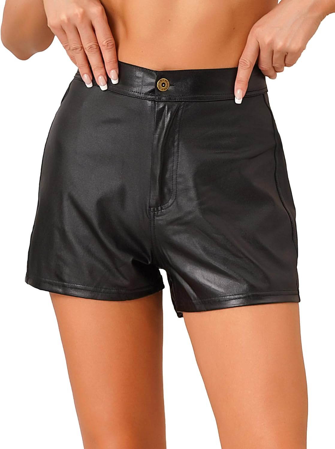 Alvivi Womens Wet Look High Waist Boyshort Solid Color Shiny Stylish Shorts Disco Rave Dance Hot Panties