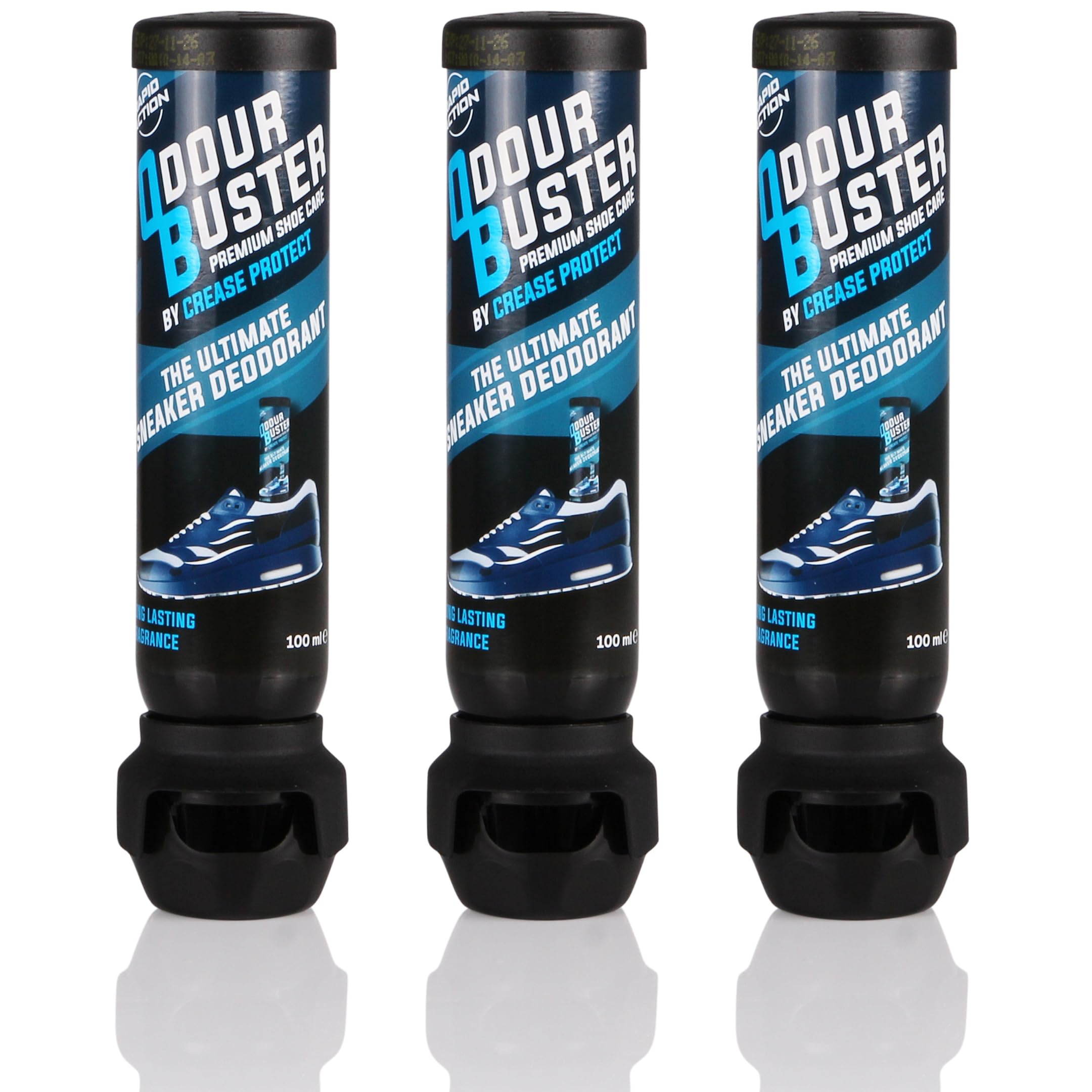 Odour Buster Shoe Deodoriser Spray - Eliminates Trainer & Shoe Odours - Perfect for Football Boots & Smelly Shoes - Anti Odour Freshener (1 g (Pack of 3))